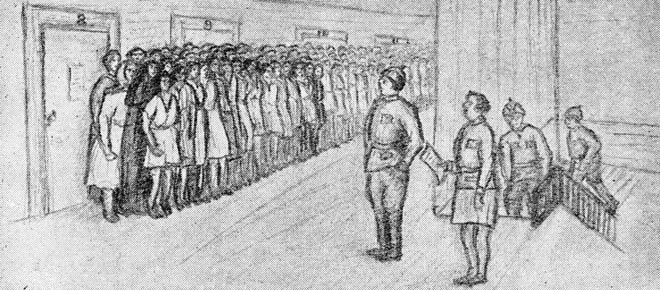 Morning assembly at the Solovki monestry, ca. 1924