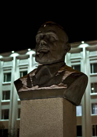 The bust of Eduard Petrovich Berzin in Magadan