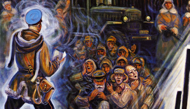 Nikolai Getman painting: Prisoners waiting for their execution.